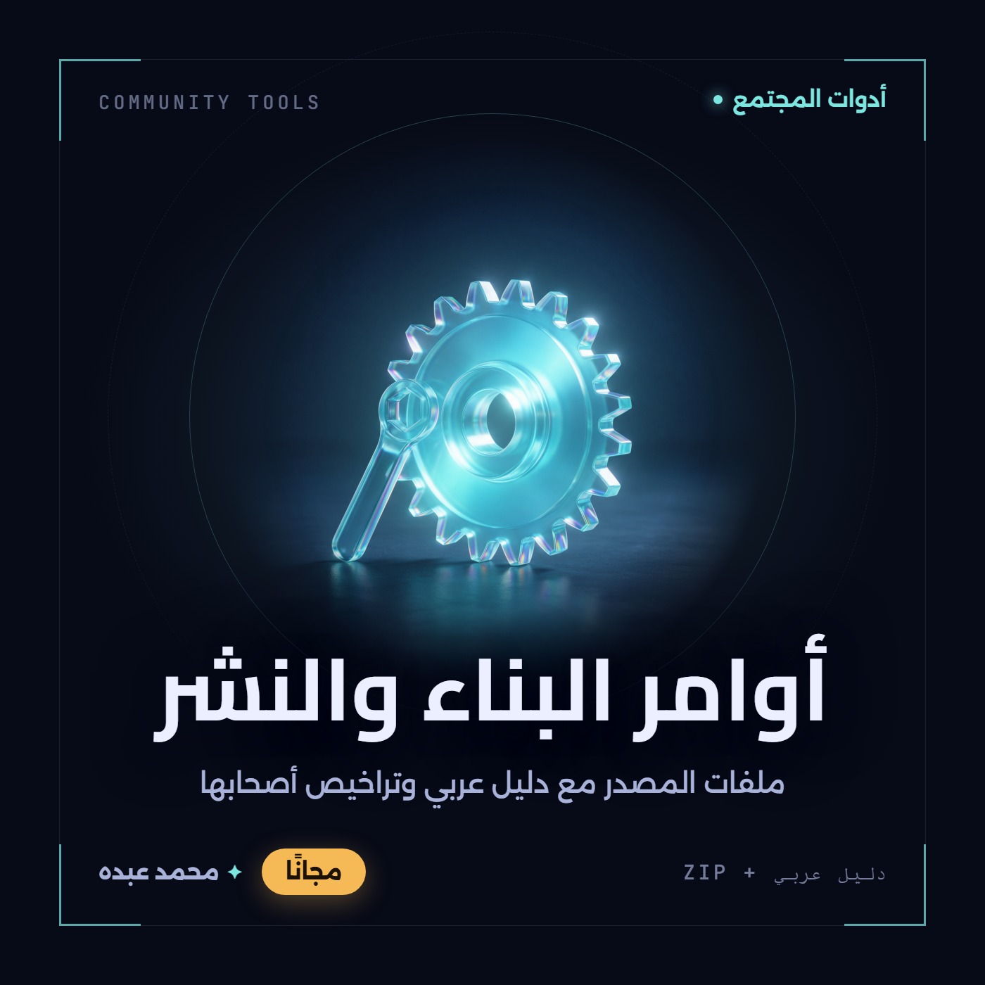 غلاف أوامر البناء والنشر من أدوات المجتمع، مع دليل عربي في مكتبة محمد عبده.