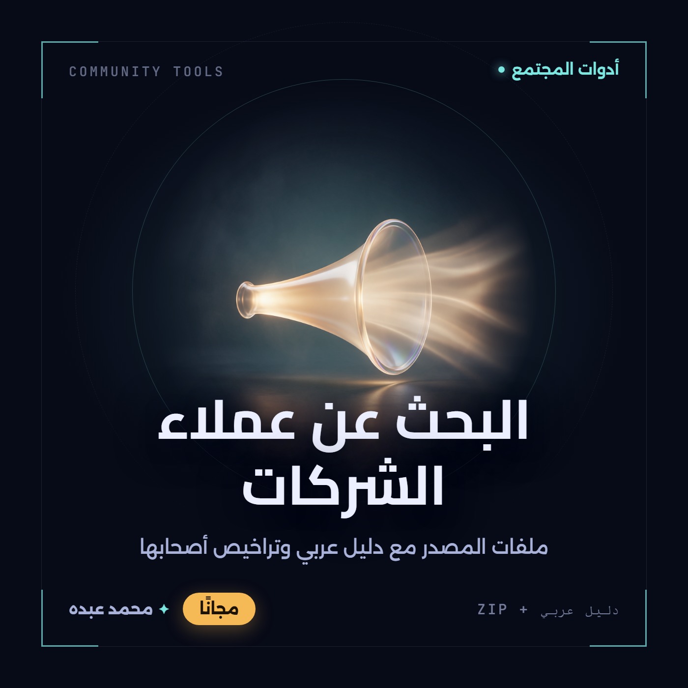 غلاف البحث عن عملاء الشركات من أدوات المجتمع، مع دليل عربي في مكتبة محمد عبده.